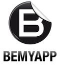 The logo of ByMyApp. Consists of a
										  circular black badge that is clipped
										  on the top right with a whit capital
										  letter B in the middle. Below the
										  badge is written with black capital
										  letters BEMYAPP.